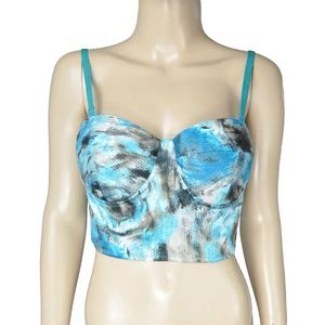 Arden B Crop Top Shirt Padded Bustier Corset Retro